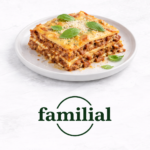 Pain de volaille à l'italienne (tomates séchées, olives, parmesan), crème de brocolis, pâtes au pesto