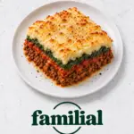 Hachis parmentier (haché, sauce tomate, épinards, purée de pdt)