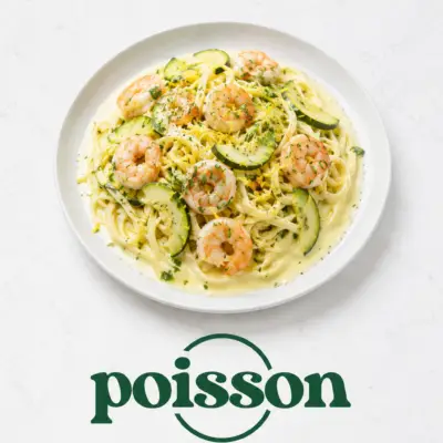linguine aux scampis et courgettes, sauce crémée au citron