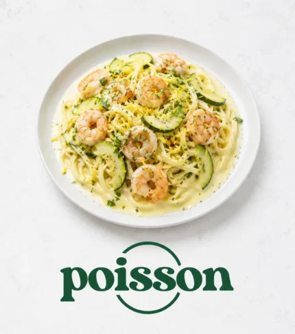 linguine aux scampis et courgettes, sauce crémée au citron