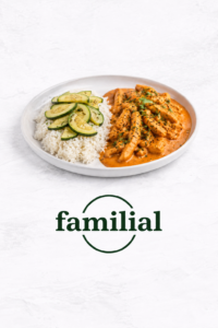 Poulet tikka masala, courgettes, riz basmati