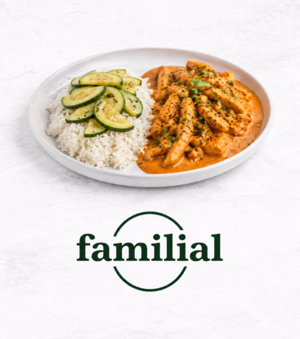 Poulet tikka masala, courgettes, riz basmati