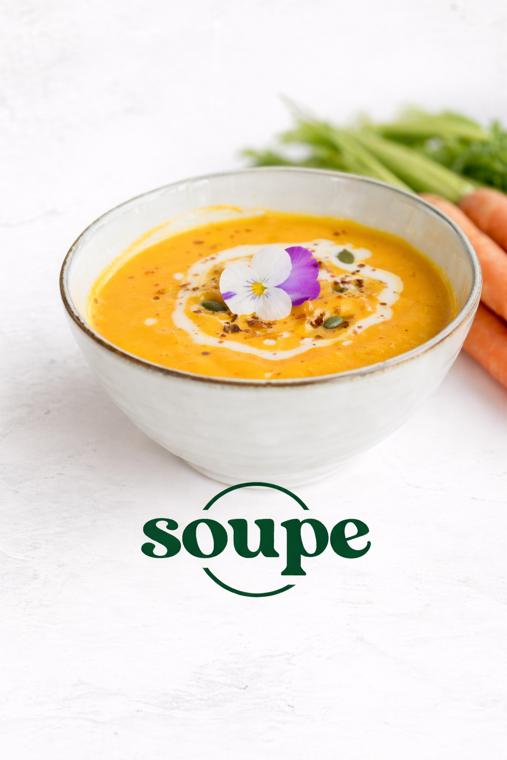 Soupe de carotte crémeuse et garnie Abonnement le litre de Soupe bio – Image 1