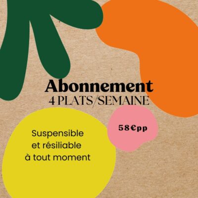 Abonnement 4 plats semaines tout prêt tout près