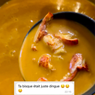 Bisque de homard avec morceaux